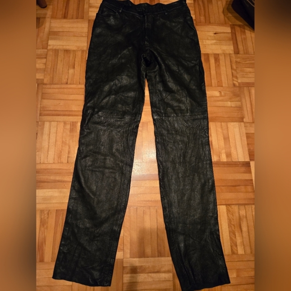Jigsaw black leather pants